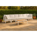  Meridian Nizuc 180" White Water Resistant Fabric Upholstered 6 pc Outdoor Patio Modular Sofa IMAGE 2