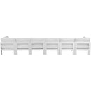  Meridian Nizuc 180" White Water Resistant Fabric Upholstered 6 pc Outdoor Patio Modular Sofa IMAGE 3