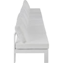  Meridian Nizuc 180" White Water Resistant Fabric Upholstered 6 pc Outdoor Patio Armless Modular IMAGE 4