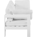  Meridian Nizuc 60" White Water Resistant Fabric Upholstered 2 pc Outdoor Patio Modular Loveseat IMAGE 4