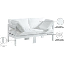  Meridian Nizuc 60" White Water Resistant Fabric Upholstered 2 pc Outdoor Patio Modular Loveseat IMAGE 9