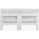  Meridian Nizuc 60" White Water Resistant Fabric Upholstered 2 pc Outdoor Patio Armless Modular IMAGE 3