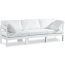  Meridian Nizuc 90" White Water Resistant Fabric Upholstered 3 pc Outdoor Patio Modular Sofa IMAGE 1