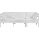  Meridian Nizuc 90" White Water Resistant Fabric Upholstered 3 pc Outdoor Patio Modular Sofa IMAGE 5