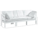  Meridian Nizuc 90" White Water Resistant Fabric Upholstered 3 pc Outdoor Patio Modular Sofa IMAGE 8