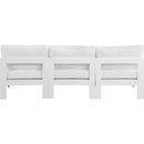  Meridian Nizuc 90" White Water Resistant Fabric Upholstered 3 pc Outdoor Patio Armless Modular IMAGE 3
