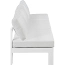  Meridian Nizuc 90" White Water Resistant Fabric Upholstered 3 pc Outdoor Patio Armless Modular IMAGE 4