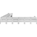  Meridian Nizuc 180" White Water Resistant Fabric Upholstered 10 pc Outdoor Patio Modular Sectional IMAGE 4