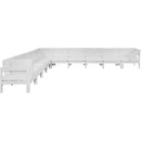  Meridian Nizuc 180" White Water Resistant Fabric Upholstered 10 pc Outdoor Patio Modular Sectional IMAGE 5