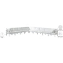  Meridian Nizuc 180" White Water Resistant Fabric Upholstered 10 pc Outdoor Patio Modular Sectional IMAGE 9