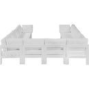  Meridian Nizuc 120" White Water Resistant Fabric Upholstered 10 pc Outdoor Patio Modular Sectional IMAGE 3