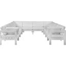  Meridian Nizuc 120" White Water Resistant Fabric Upholstered 10 pc Outdoor Patio Modular Sectional IMAGE 5