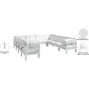  Meridian Nizuc 120" White Water Resistant Fabric Upholstered 10 pc Outdoor Patio Modular Sectional IMAGE 9