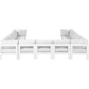  Meridian Nizuc 150" White Water Resistant Fabric Upholstered 11 pc Outdoor Patio Modular Sectional IMAGE 3