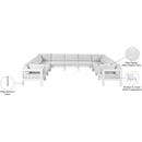  Meridian Nizuc 150" White Water Resistant Fabric Upholstered 11 pc Outdoor Patio Modular Sectional IMAGE 8