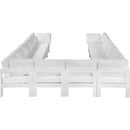  Meridian Nizuc 120" White Water Resistant Fabric Upholstered 12 pc Outdoor Patio Modular Sectional IMAGE 3