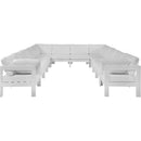  Meridian Nizuc 120" White Water Resistant Fabric Upholstered 12 pc Outdoor Patio Modular Sectional IMAGE 5