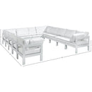  Meridian Nizuc 120" White Water Resistant Fabric Upholstered 12 pc Outdoor Patio Modular Sectional IMAGE 8