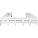  Meridian Nizuc 150" White Water Resistant Fabric Upholstered 13 pc Outdoor Patio Modular Sectional IMAGE 3