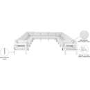  Meridian Nizuc 150" White Water Resistant Fabric Upholstered 13 pc Outdoor Patio Modular Sectional IMAGE 8
