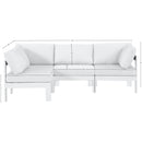  Meridian Nizuc 90" White Water Resistant Fabric Upholstered 4 pc Outdoor Patio Modular Sectional IMAGE 11
