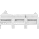  Meridian Nizuc 90" White Water Resistant Fabric Upholstered 4 pc Outdoor Patio Modular Sectional IMAGE 6
