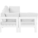  Meridian Nizuc 90" White Water Resistant Fabric Upholstered 4 pc Outdoor Patio Modular Sectional IMAGE 7
