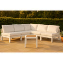  Meridian Nizuc 90" White Water Resistant Fabric Upholstered 5 pc Outdoor Patio Modular Sectional IMAGE 2