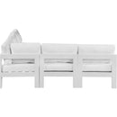  Meridian Nizuc 90" White Water Resistant Fabric Upholstered 5 pc Outdoor Patio Modular Sectional IMAGE 4