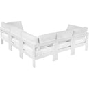  Meridian Nizuc 90" White Water Resistant Fabric Upholstered 5 pc Outdoor Patio Modular Sectional IMAGE 3
