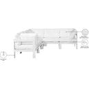  Meridian Nizuc 90" White Water Resistant Fabric Upholstered 5 pc Outdoor Patio Modular Sectional IMAGE 8