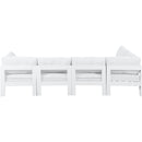  Meridian Nizuc 120" White Water Resistant Fabric Upholstered 5 pc Outdoor Patio Modular Sectional IMAGE 5