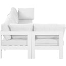  Meridian Nizuc 120" White Water Resistant Fabric Upholstered 5 pc Outdoor Patio Modular Sectional IMAGE 8