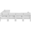  Meridian Nizuc 120" White Water Resistant Fabric Upholstered 6 pc Outdoor Patio Modular Sectional IMAGE 4