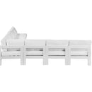  Meridian Nizuc 120" White Water Resistant Fabric Upholstered 7 pc Outdoor Patio Modular Sectional IMAGE 4