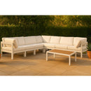 Meridian Nizuc 120" White Water Resistant Fabric Upholstered 7 pc Outdoor Patio Modular Sectional IMAGE 2