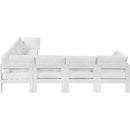  Meridian Nizuc 120" White Water Resistant Fabric Upholstered 7 pc Outdoor Patio Modular Sectional IMAGE 4