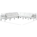 Meridian Nizuc 120" White Water Resistant Fabric Upholstered 7 pc Outdoor Patio Modular Sectional IMAGE 8