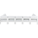  Meridian Nizuc 150" White Water Resistant Fabric Upholstered 7 pc Outdoor Patio Modular Sectional IMAGE 3