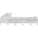  Meridian Nizuc 150" White Water Resistant Fabric Upholstered 8 pc Outdoor Patio Modular Sectional IMAGE 4