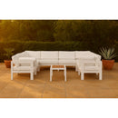  Meridian Nizuc 120" White Water Resistant Fabric Upholstered 8 pc Outdoor Patio Modular Sectional IMAGE 2