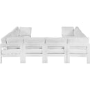  Meridian Nizuc 120" White Water Resistant Fabric Upholstered 8 pc Outdoor Patio Modular Sectional IMAGE 3
