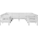  Meridian Nizuc 120" White Water Resistant Fabric Upholstered 8 pc Outdoor Patio Modular Sectional IMAGE 5