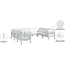  Meridian Nizuc 120" White Water Resistant Fabric Upholstered 8 pc Outdoor Patio Modular Sectional IMAGE 9