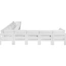 Meridian Nizuc 150" White Water Resistant Fabric Upholstered 9 pc Outdoor Patio Modular Sectional IMAGE 4
