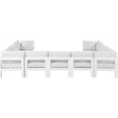  Meridian Nizuc 150" White Water Resistant Fabric Upholstered 9 pc Outdoor Patio Modular Sectional IMAGE 3