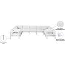  Meridian Nizuc 150" White Water Resistant Fabric Upholstered 9 pc Outdoor Patio Modular Sectional IMAGE 8
