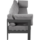  Meridian Nizuc 180" Grey Water Resistant Fabric Upholstered 6 pc Outdoor Patio Modular Sofa IMAGE 4