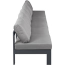  Meridian Nizuc 180" Grey Water Resistant Fabric Upholstered 6 pc Outdoor Patio Armless Modular IMAGE 4