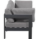  Meridian Nizuc 60" Grey Water Resistant Fabric Upholstered 2 pc Outdoor Patio Modular Loveseat IMAGE 4
